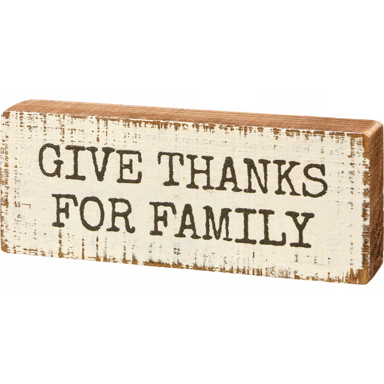 Mini Box Sign - Give Thanks for Family