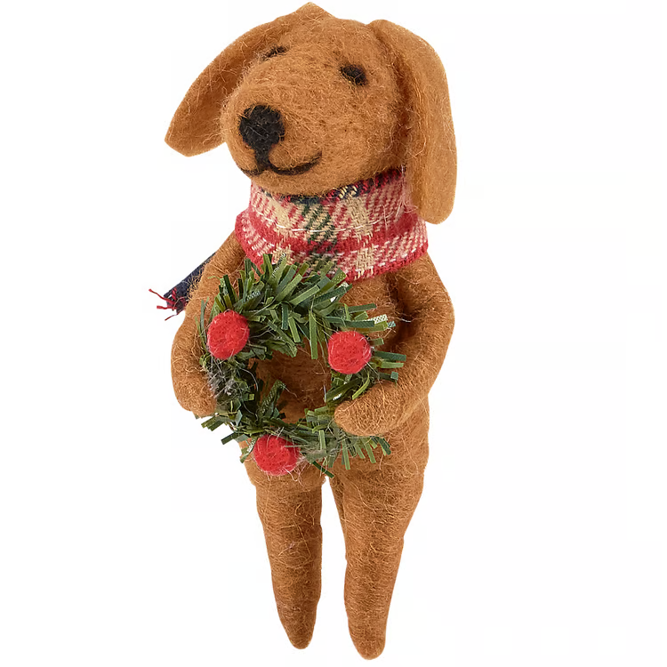 Ornament- Dog with Wreath
