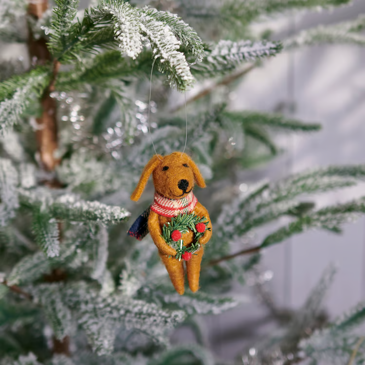 Ornament- Dog with Wreath
