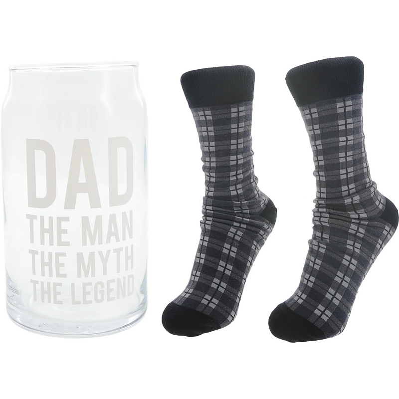 Dad Beer Can Glass and Sock Gift Set