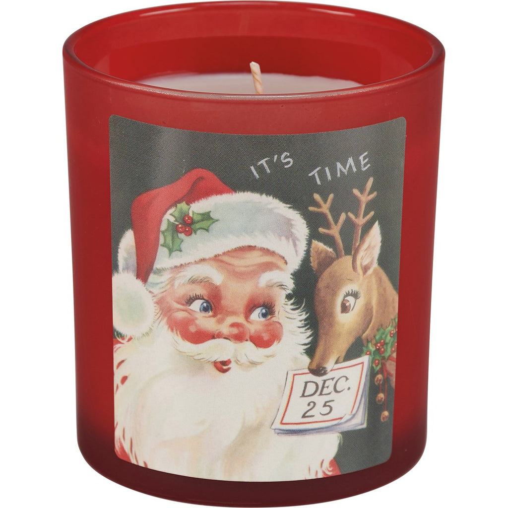 Vintage Santa & Reindeer Jar Candles