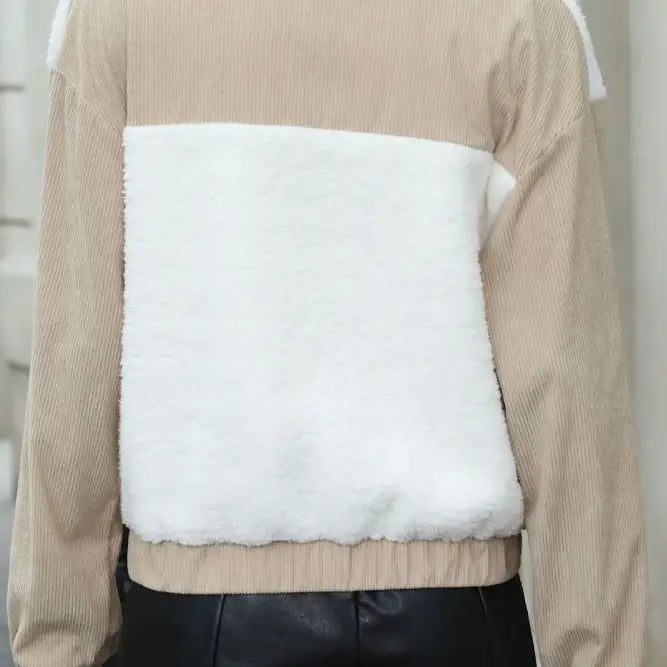 Color block Patchwork Corduroy Jacket