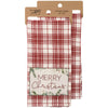 Merry Christmas Red Plaid Kitchen Towel