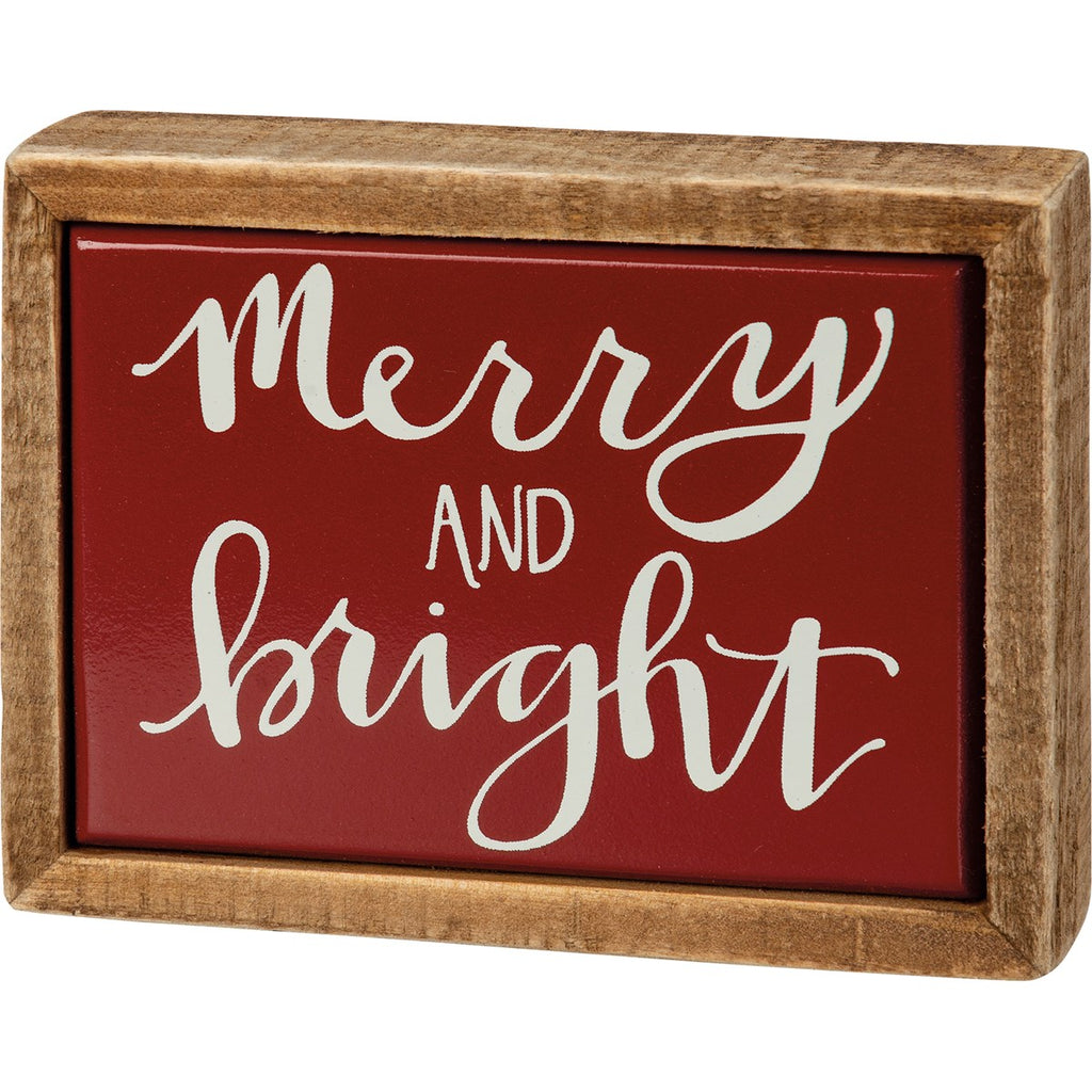 Mini Box Sign - Merry & Bright