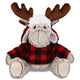 Plush Moose in Plaid Sweater