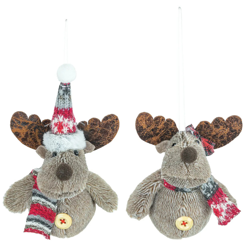 Jolly Plaid Moose Ornament