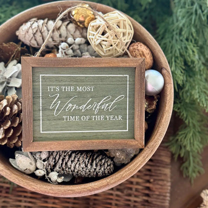 Mini Framed Holiday Sign Ornament