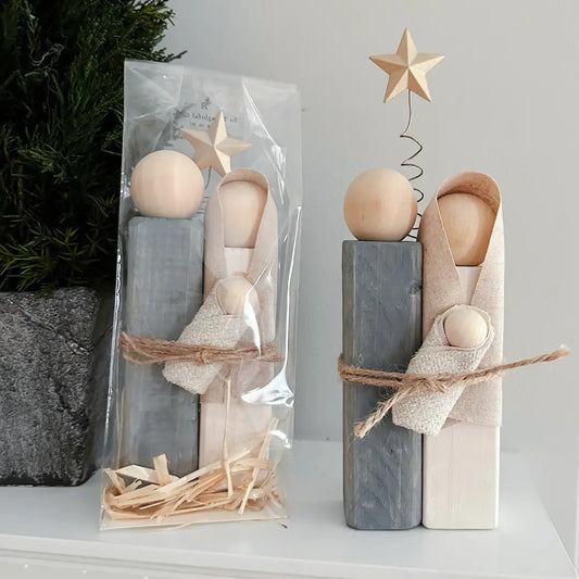 Hand Painted Wooden Nativity Set