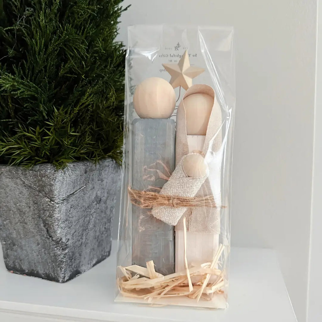Hand Painted Wooden Nativity Set