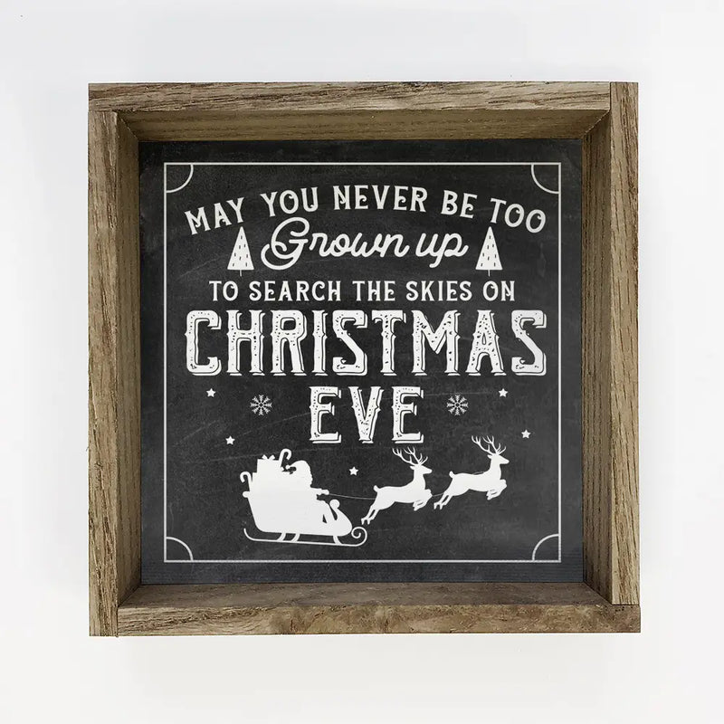 Search the Skies on Christmas Eve Wooden Sign