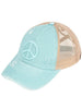 Peace Sign Distressed Pony Hat