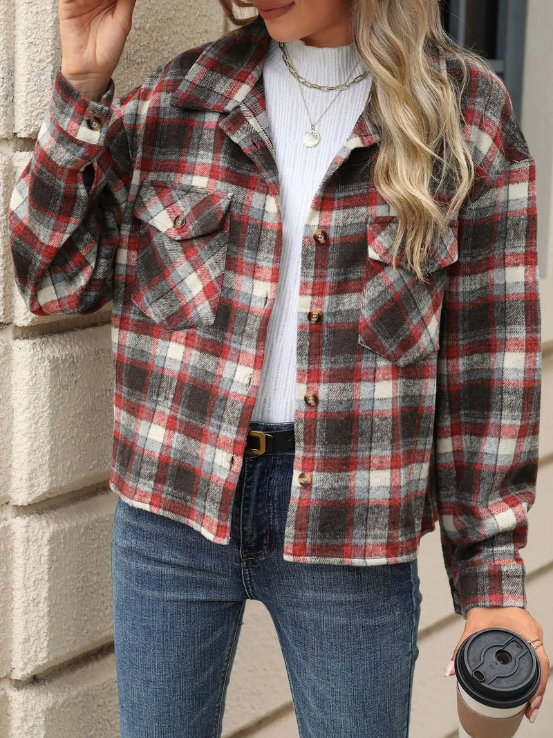 Cropped Holiday Plaid Jacket