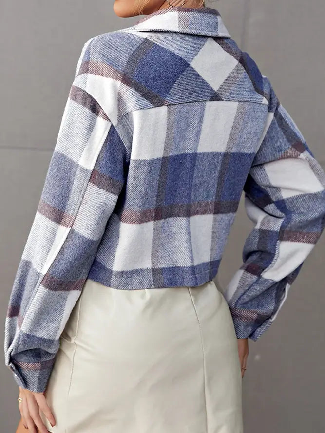 Plaid Open Button Shacket