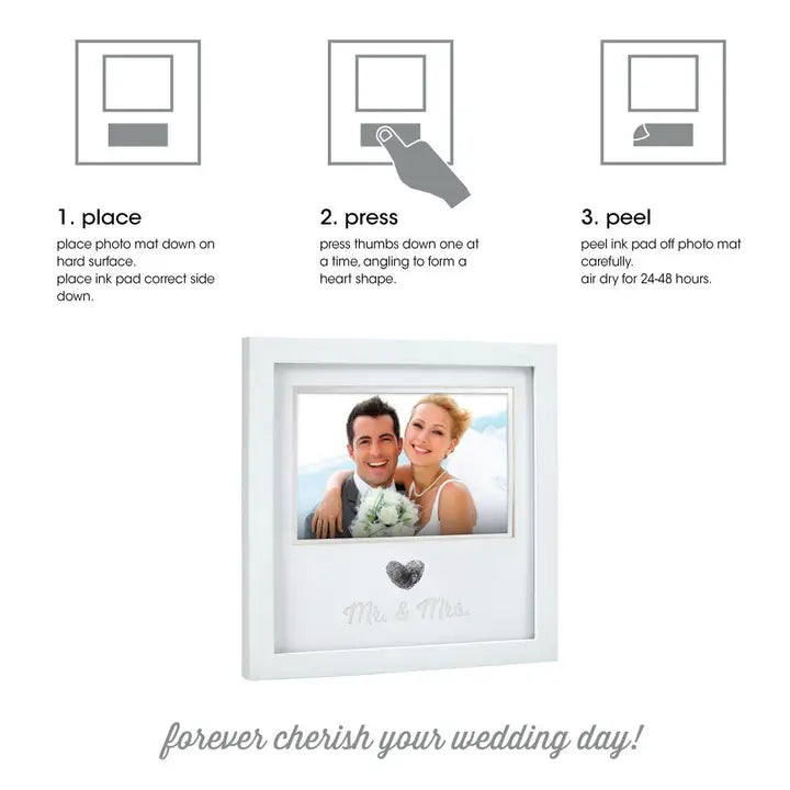 Mr. & Mrs.  Wedding Thumbprint Heart Frame