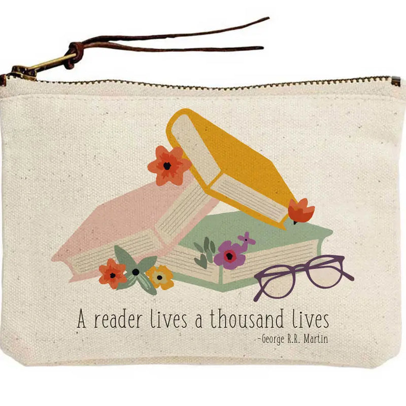 Zipper Pouch - Reader Lives a Thousand Lives