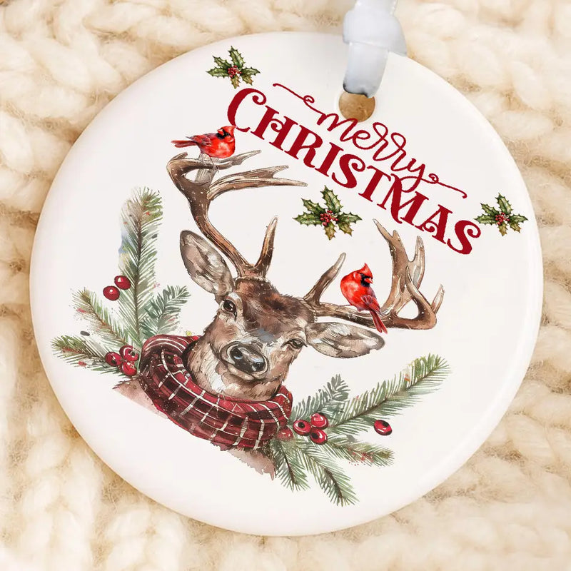 Merry Christmas Reindeer Ornament
