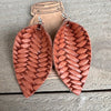 Saddle Brown Braided Leather Earrings