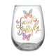Stemless Wine Glass - Social Butterfly