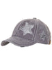 Glitter Star Distressed Ponytail Hat