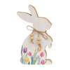 Tulip Printed Easter Bunny Wood Sitter