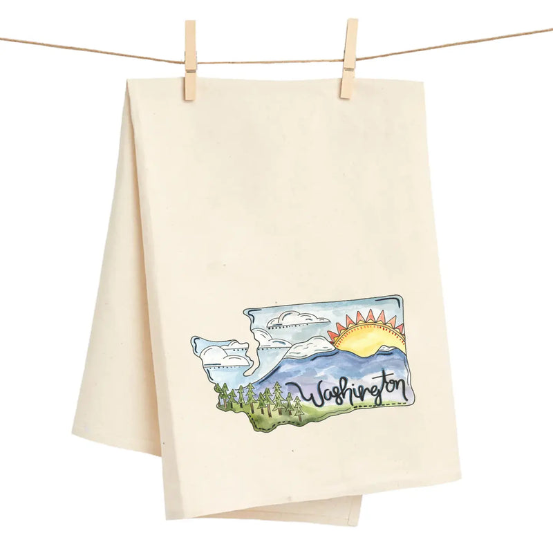 Washington Mountains Tea Towel