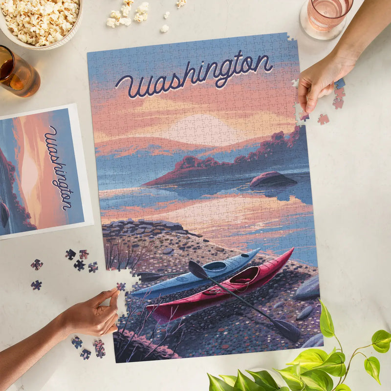 Washington State  Lake and Kayaks Puzzle