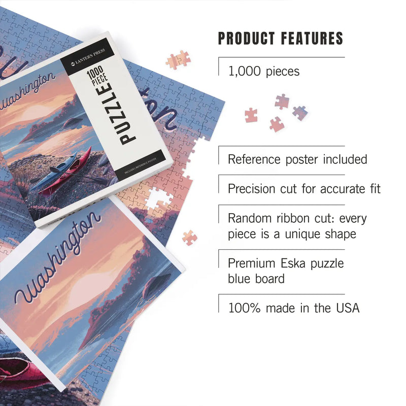 Washington State  Lake and Kayaks Puzzle