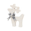 Wintery White Wooden Deer