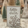 Hello Winter Carved Block Sign