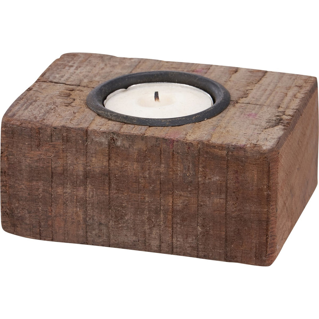 Wood Block Candle Holder