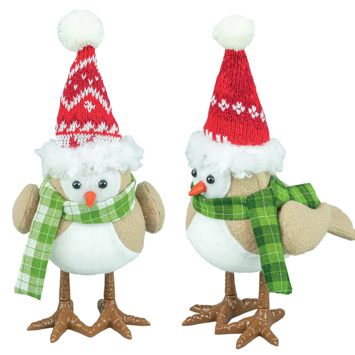 Peppermint Plaid Winter Bird