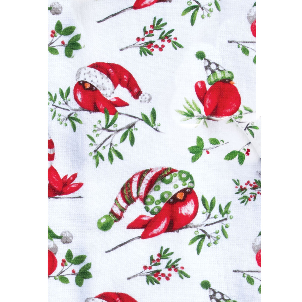 Playful Holiday Cardinal - Dual Purpose Terry Dishtowel