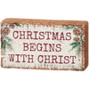 Mini Block Sign - Christmas Begins with Christ