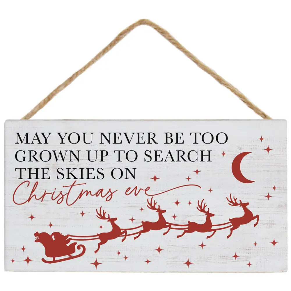Petite Hanging Sign - Search Skies on Christmas Eve