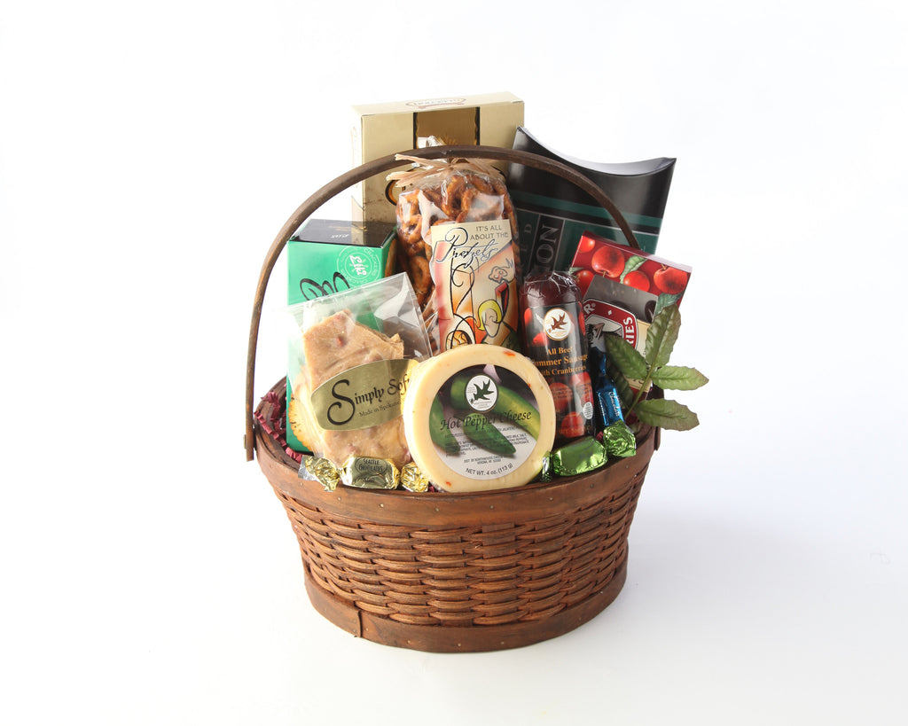 Deluxe Smoked Salmon & Citrus Gift Basket with Wine wine gift baskets  United States delivery