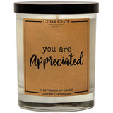 You Are Appreciated Soy Candle