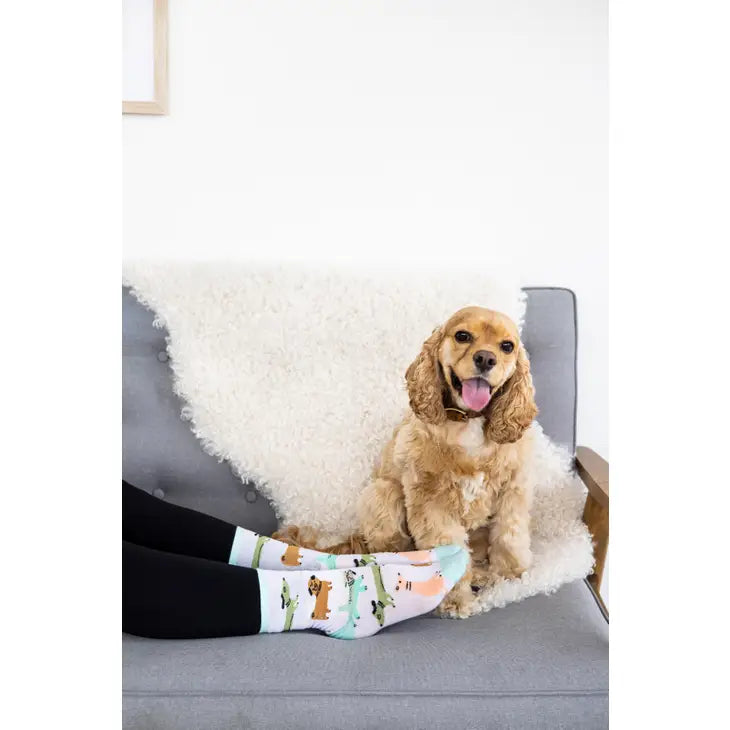 Dog Print Crew Socks