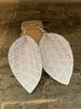 Cream Honeycomb Textured Leather Earrings