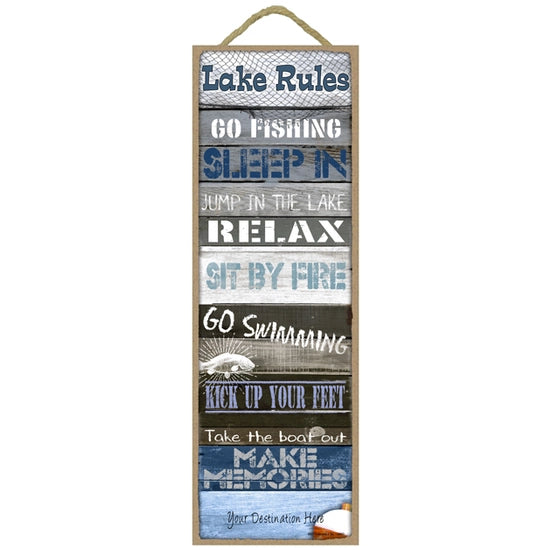 Lake Rules Plaque Sign