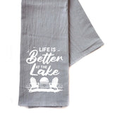 Life is Better at the Lake Gray Hand Towel