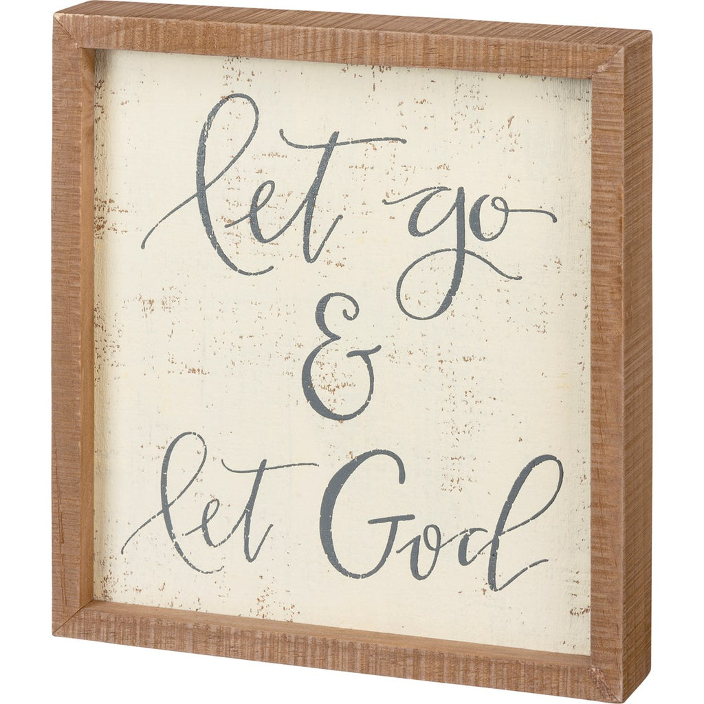 Inset Box Sign - Let Go & Let God