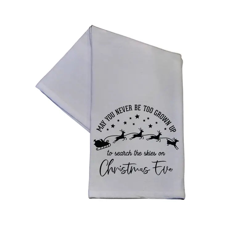 Search the Skies on Christmas Eve Tea Towel