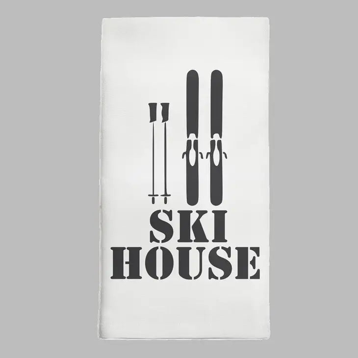 Ski House Tea Towel
