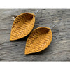 Mustard Yellow Braided Textured Leather Earrings