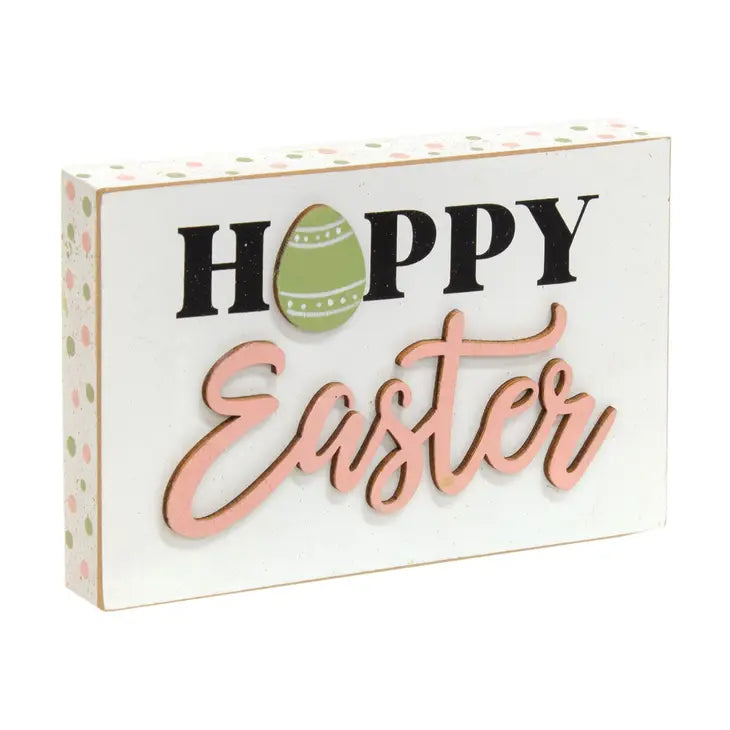 Hoppy Easter Block Sign