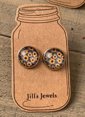 Sunflower Hexagon Earrings