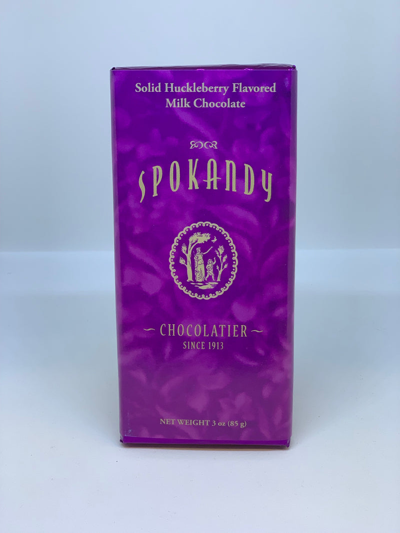 Solid Huckleberry Flavored Milk Chocolate Bar