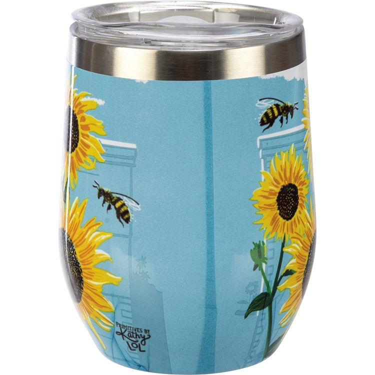 Bee Floral Stemless Wine Tumbler – Simply Northwest