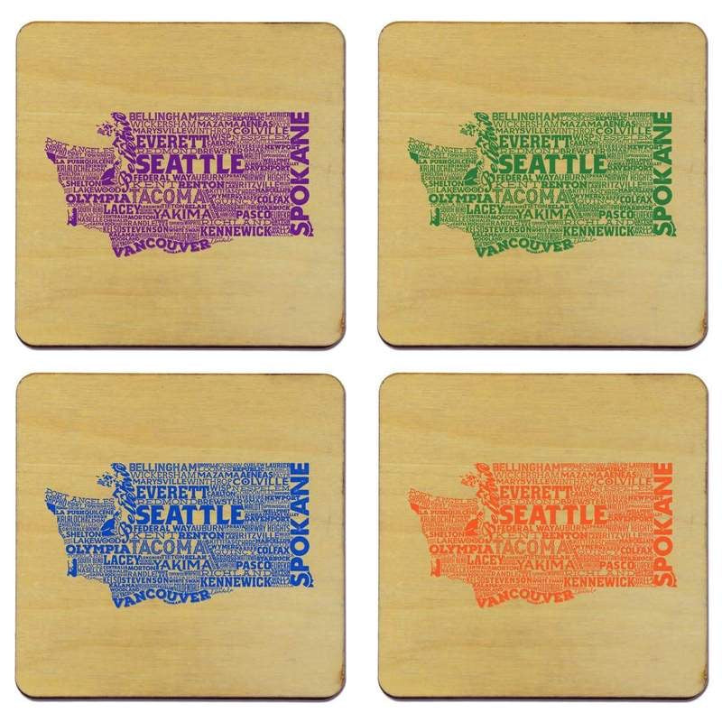 Washington Typography Coaster Set