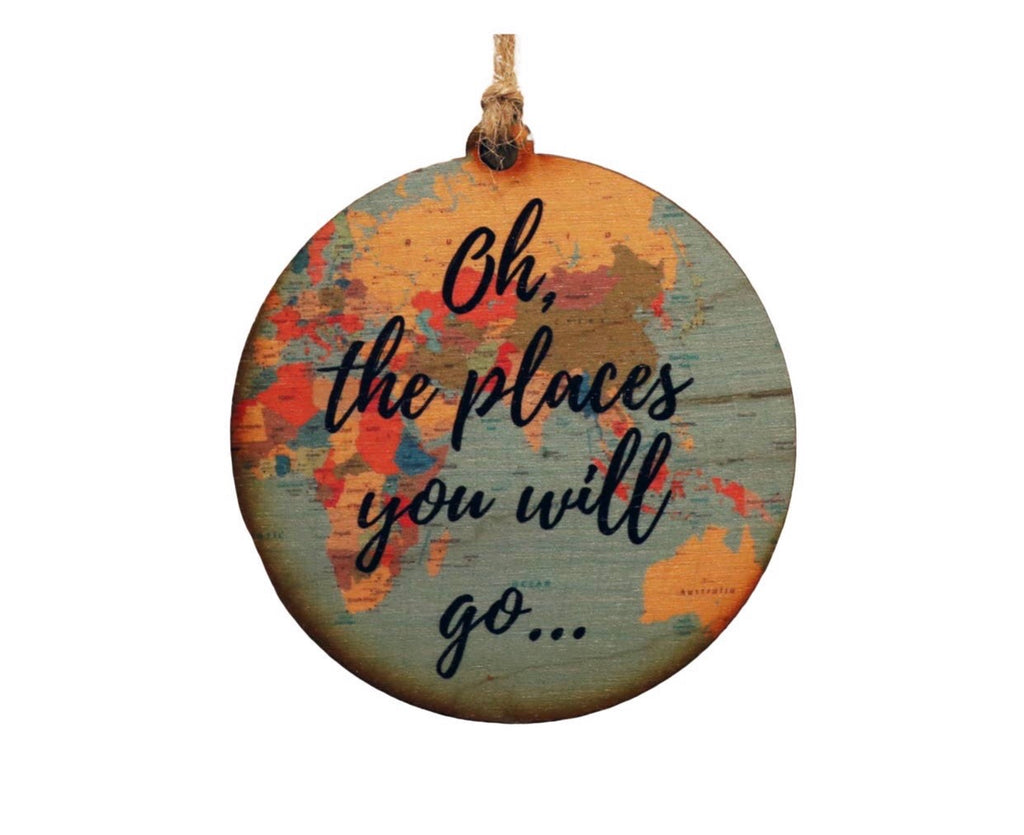 Oh the Places You Will Go Map Ornament
